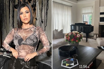 Kourtney takes fans inside fancy living room with piano & comfy couch