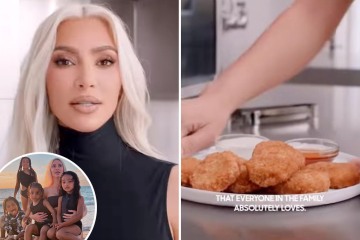 Kim mocked for 'fake feeding' her kids chicken nuggets in new video