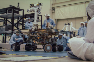NASA engineers at work designing the Mars rovers in the early 2000s