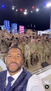 Michael Strahan paid tribute to military heroes Sunday