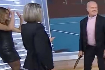 Today show guest forced to duck and cover as ball flies at her face during game