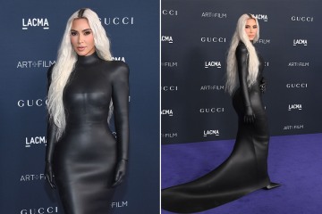 Kim covers slim body in leather gown amid fan concerns over star's weight