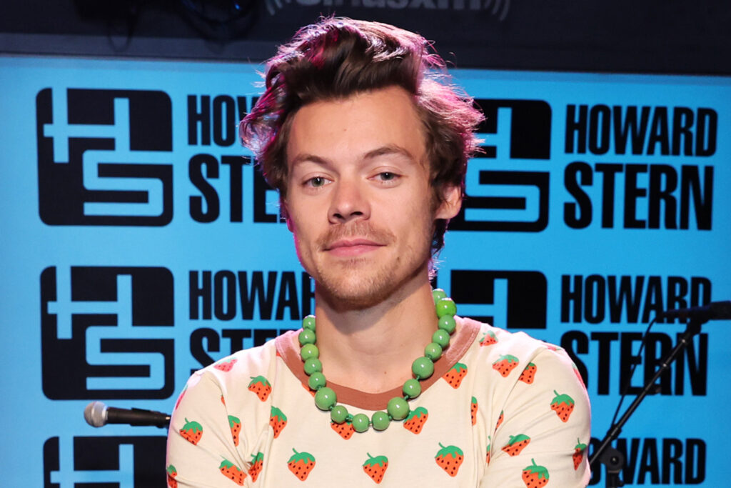 Harry Styles visits The Howard Stern Show on May 18, 2022, in New York City