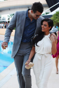 Kris Humphries with now-ex Kim Kardashian at the Amber Fashion Show held at the Meridien Beach Plaza on May 27, 2011