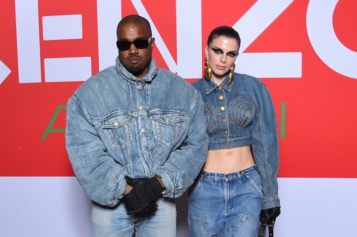 Ye and Fox attend the Kenzo Fall/Winter 2022/2023 show in Paris.