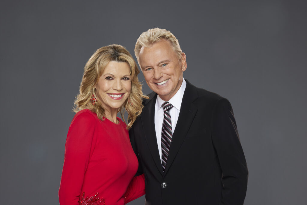 ABCs Celebrity Wheel of Fortune hosts; Vanna White and Pat Sajak