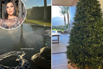 Kourtney shows off giant Christmas tree & backyard view at $9million mansion