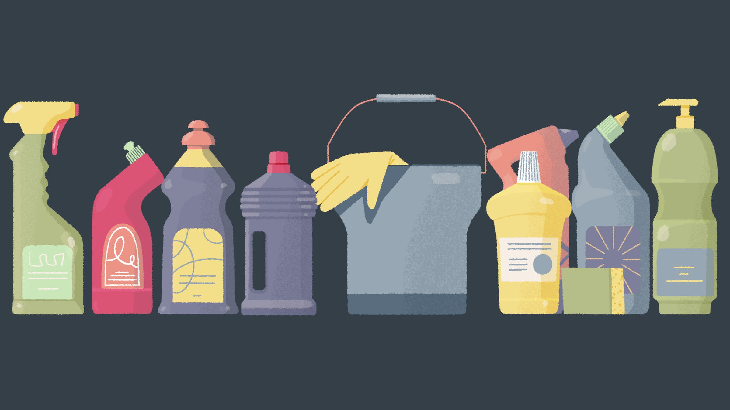 Screenshot from A Little to the Left featuring an assortment of household cleaners that the player must put in the right order