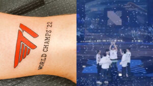 Atrioc gets T1 tattoo to celebrate Worlds 2022 win, but it’s aged poorly