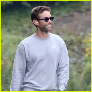 Chace Crawford Takes His Dog Shiner for Afternoon Walk