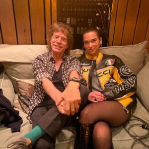 Dua Lipa, Mick Jagger Tease Music Collab With Cute Studio Pics
