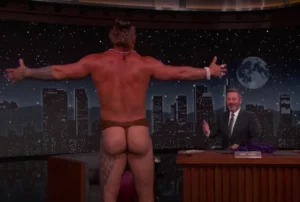 Jason Momoa Gives Jimmy Kimmel Exactly What He Asked For With Mid-Interview Strip