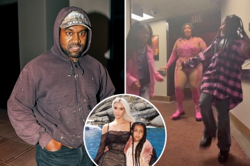 Kim's daughter North, 9, dances with mega star after dad Kanye slammed her
