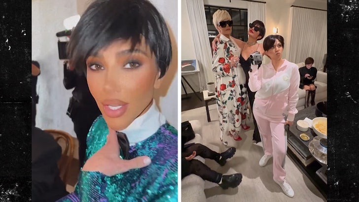 Kardashian Sisters Dress Up As Kris Jenner For Birthday Party