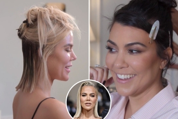 Khloe shows off her real hair in rare unedited video & Kourtney is shocked