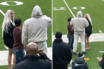 Kim Kardashian & Kanye reunite at son Saint's football game after nasty feud