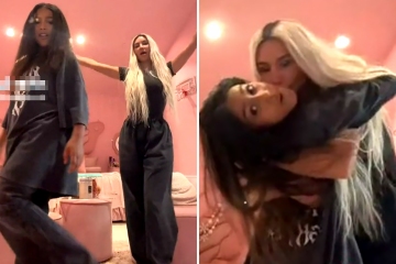 Kim reveals her teeny figure & shows off her dance moves in TikTok with North