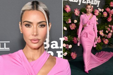 Kim flaunts her thin figure in tight pink dress after weight loss concerns