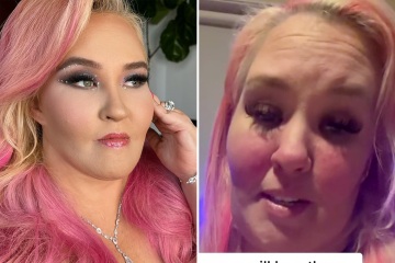 Mama June shows off her massive fake lashes and hot pink hair in new video