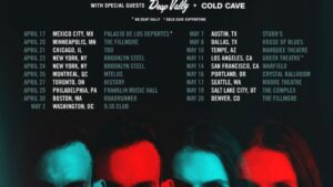 Placebo 2023 north american tour poster artwork dates buy tickets seats itinerary deap vally cold cave