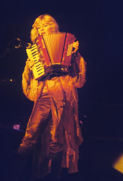 McVie performing with the band in Brussels in 1980.