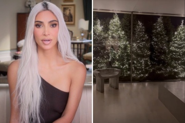 Kardashian fans 'scared' by creepy detail in Kim's festive bathroom