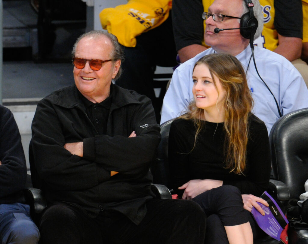 Jack Nicholson and his daughter Lorraine Nicholson attend an NBA playoff game