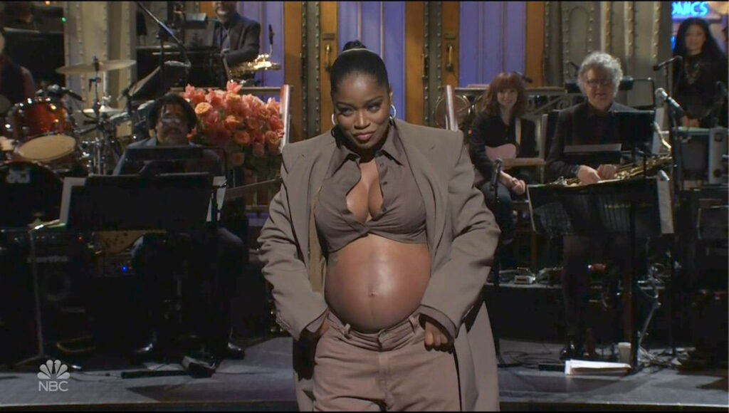 Keke Palmer revealed that she is pregnant during an appearance on SNL