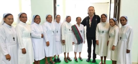 Paulie Stewart with the Alma nuns in Timor-Leste who run orphanages and care for children with disabilities.