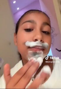 North posted a new TikTok of her and a friend lip-syncing to Michael Jackson