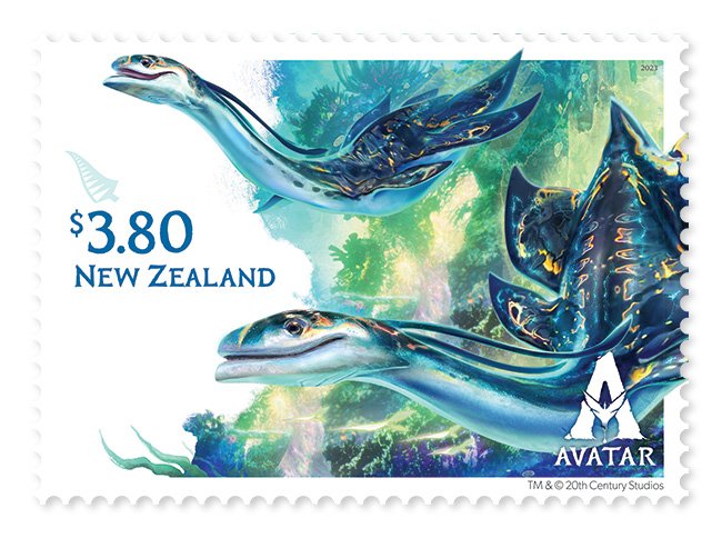 Avatar stamp featuring creatures of Pandora from the Way of Water