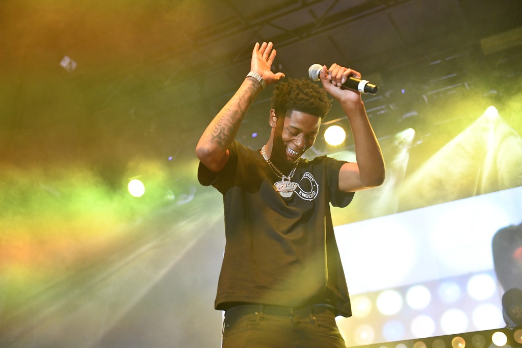 Rapper Big Scarr performs onstage during Parking Lot Concert Series presents: Gucci Mane & The New 1017 at Gateway Center Arena on October 17, 2020 in College Park, Georgia. 