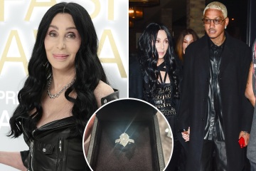 Cher, 76, hints she’s engaged to boyfriend, 36, & shows off big diamond ring