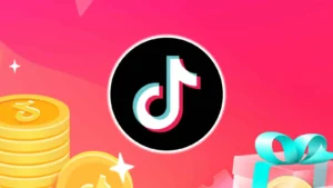 TikTok logo on pink banner