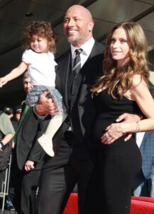 Dwayne Johnson and Lauren Hashian with daughter
