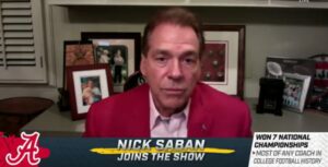 Nick Saban makes appearance on live TV