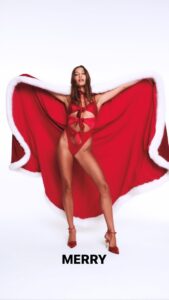 Hailey Bieber Is A Sexy Red Present With A Bow On Top For Victoria's Secret