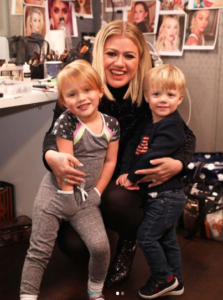 Kelly Clarkson with her daughter River Rose (pictured left) and son Remington (right)