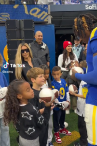 Kim Kardashian has sparked concern with her 'tiny' frame after attending a football game with her son Saint