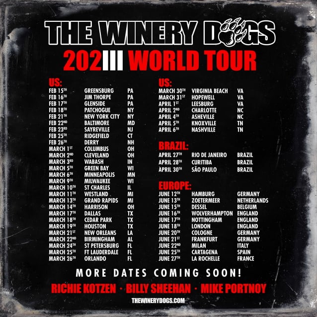 THE WINERY DOGS Announce June 2023 European Tour