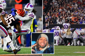 Players in tears as Buffalo Bills safety Damar Hamlin given CPR after collapse