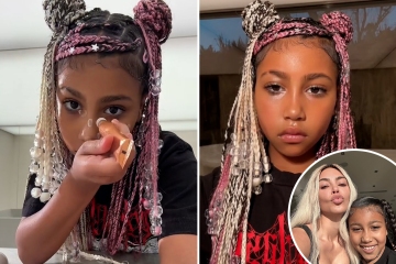 Kim's daughter North, 9, sings NSFW song & shows off makeup routine in new video