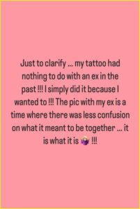 Britney Spears Instagram story statement about Justin Timberlake and her new tattoo