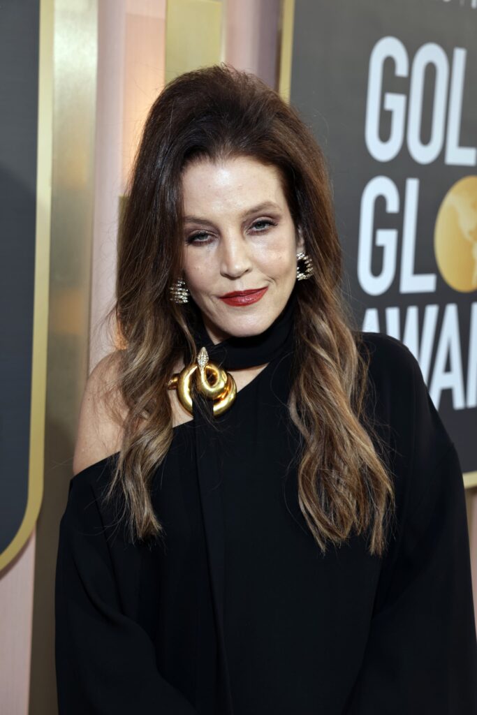 BEVERLY HILLS, CALIFORNIA - JANUARY 10: 80th Annual GOLDEN GLOBE AWARDS -- Pictured: Lisa Marie Presley arrives at the 80th Annual Golden Globe Awards held at the Beverly Hilton Hotel on January 10, 2023 in Beverly Hills, California. --  (Photo by Todd Williamson/NBC/NBC via Getty Images)