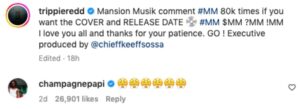 Drake reacts to Trippie Redd "Mansion Music"