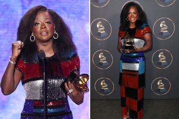 Stars stun on the Grammy Awards red carpet as Viola Davis achieves EGOT status