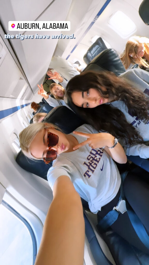 Olivia Dunne and Elena Arenas are in Auburn for LSU's latest meet