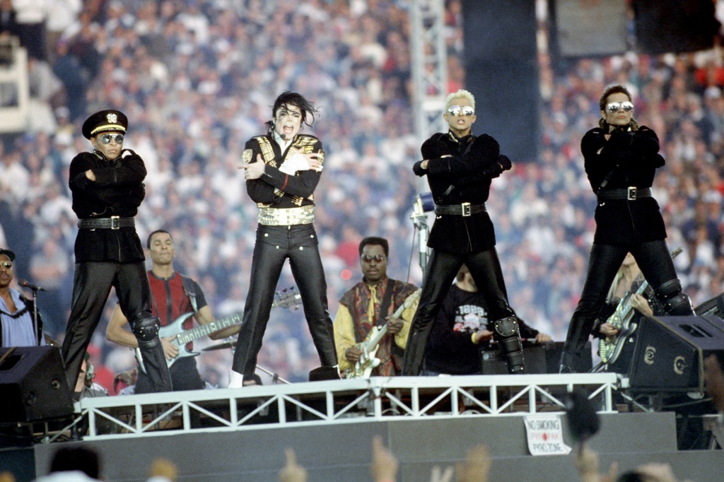 Michael Jackson at the 1993 Super Bowl.