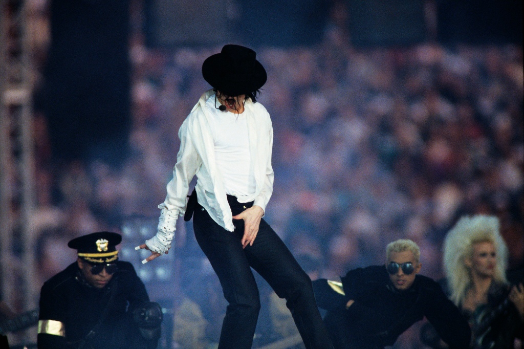 Michael Jackson at the 1993 Super Bowl.