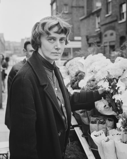 Maureen Duffy at a flower stall in 1968, the year she wrote Lyrics for the Dog Hour, which inspired Dolly Collins’s Missa Humana.